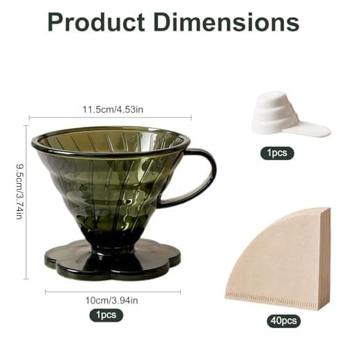Yulondar 3PCS Pour Over Coffee Dripper Set for Home Cafe Travel — view 2