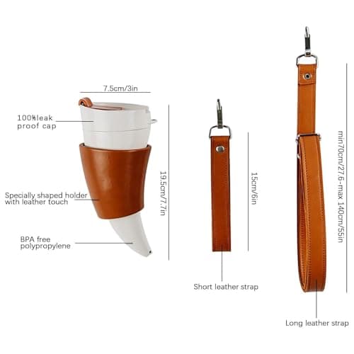wdcfxy 12oz Viking Horn Shaped Stainless Steel Travel Coffee Mug — view 2
