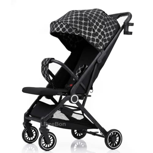 Lightweight Stroller, Baby Pushchair, Compact Travel Buggy, One-Hand Foldable, Upgraded Wheels, All-Seasons Stroller, Cabin Approved (Black - Platinum Lattice, SPD1) — view 3