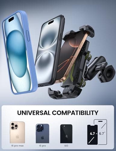 Lamicall Motorbike Phone Holder, [Anti-Theft] Motorcycle Phone Mount Green — view 5