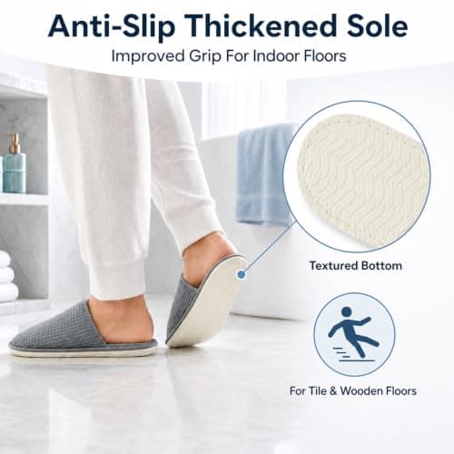 Iyxeo 10 Pairs Hotel Slippers, 5 Beige & 5 Grey Disposable Guest Slippers for Spa, Wedding, Travel, Universal Size — view 5