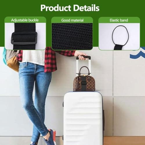 4 Pieces Adjustable Small Luggage Strap Elastic Fastening Connector Straps — view 4