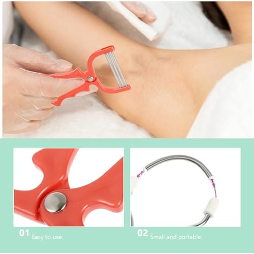 DIYEAH 2pcs Women Facial Hair Remover Spring Threading Epilator, Portable and Not Easy to Break or Rust Hair Removal Tool for Neck and Cheeks — view 6