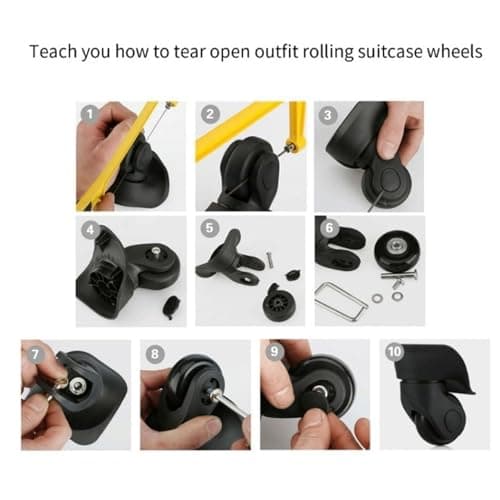 2Pcs Luggage Replacement Wheels with Rubber Universal Swivel Casters — view 5