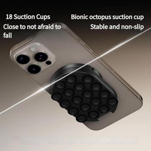 3-in-1 Suction Magnetic Phone Holder with Suction Cup & Hook,360°Rotatable Phone Holder Stand,Foldable,Portable Foldable Car Dashboard Mount for Car, Home, Gym, Travel — view 4