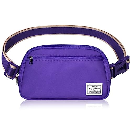 DMLuna Small Crossbody Bags for Women Trendy, Lightweight Waist Pack for Women & Men, Mini Belt Bag, Waist Bag with Adjustable Strap for Running Workout Traveling, Purple