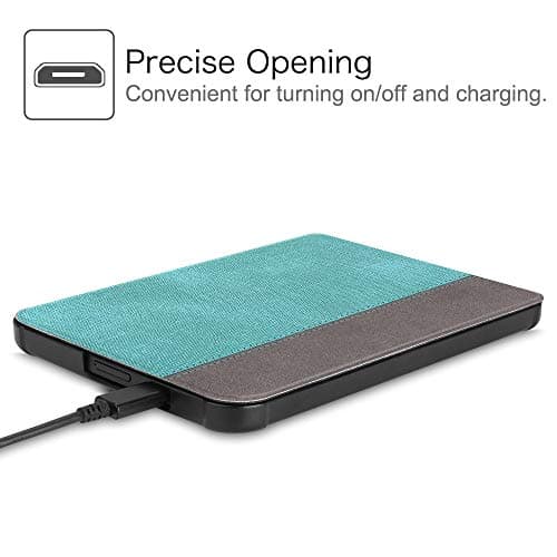 FINTIE SlimShell Case for Kobo Clara HD/Tolino Shine 3- Ultra Thin and Lightweight PU Leather Protective Cover with Auto Sleep/Wake for Kobo Clara HD 6” eReader, Denim Turquoise — view 3