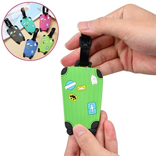 Luggage Tags,5pcs Suitcase Tags,Suitcase Luggage Tags Business Card Holder,Travel Tags with Name ID Card,for Travel Vacation Luggage Storage,Prevent Lost Luggage(5 Color) — view 6