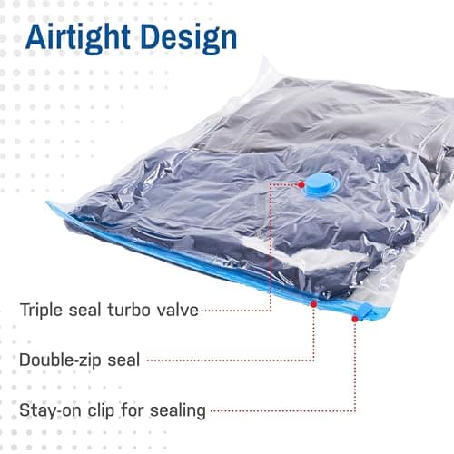 Spacesaver Vacuum Storage Bags - Vacuum Seal Bags for Clothing, Comforters, etc - Compression Seal for Closet Storage. Pump for Travel (Variety 20 Pack) — view 5