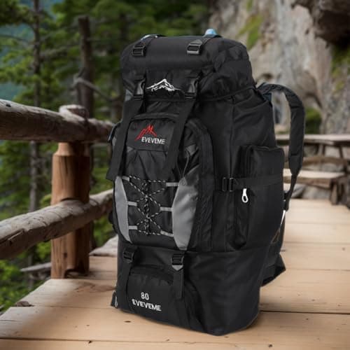 HTU 80L Mountaineering Backpack Large Capacity Climbing Backpack Adjustable Strap Mountain Climbing Rucksack for Outdoor Sports — view 6