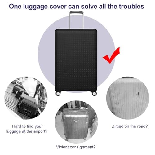 Luggage Covers for Suitcases Beige Brown Suitcase Cover Elastic Washable Polyester Spandex Anti-Scratch Scratches Remove Large Suitcase Covers Protectors (XL) — view 6