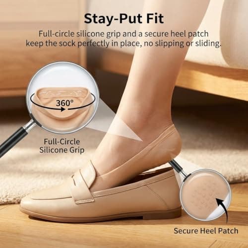 8 Pairs No Show Socks for Women, Invisible Socks for Ballet Trainer Flats — view 3