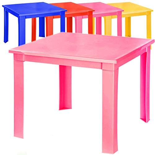 A406 Kids Children Plastic Table Strong Folding Table Suitable for Outdoor Side Table (Pink)