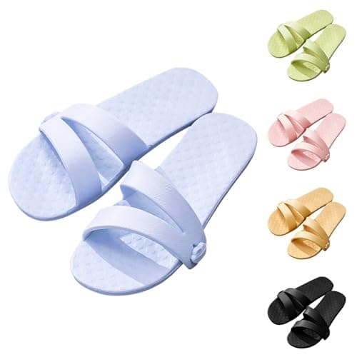Foldable Slippers for Women - Ideal for Travel, Business Trip, Hotels, Planes and More.Lightweight Travel Slippers, Waterproof and Weatherproof. Halloween Shoes Women, sky blue, 4 UK — view 3
