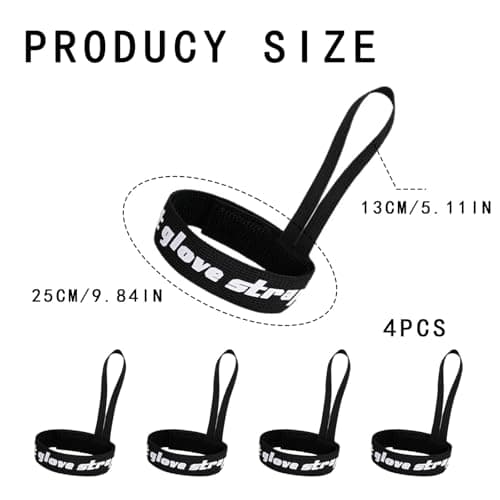 4pcs Ski Glove Leashes, Nylon Safety Straps for Winter Sports Gloves — view 2