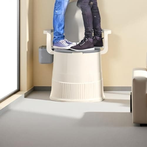 RVTENRIO Portable Toilet Chair with Backrest and Armrests - Grey — view 6