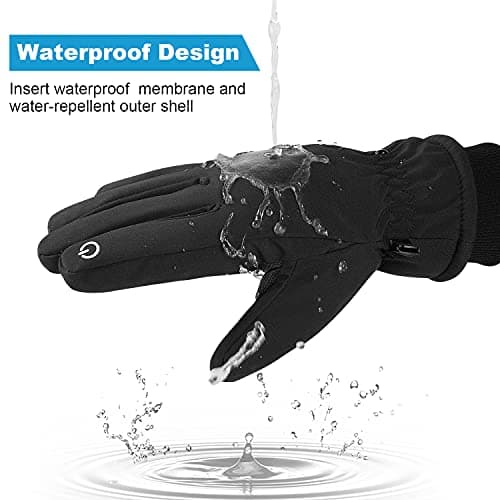 coskefy Thermal Gloves, -20℉ Coldproof Touchscreen Ski Gloves Waterproof Winter 3M Thinsulate Snow Mitten for Walking Hiking — view 3