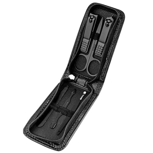 6PCS Manicure Set, Portable Grooming Kits for Facials, Black — view 6