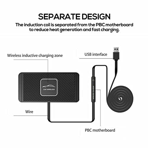 TKSE Caricatore Wireless, Fast Charging Mat, Cell Phone Wireless Chargers — view 6