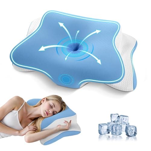 A-Pce Memory Foam Side Sleeper Pillow,Orthopedic Ergonomic Neck Pillow,Blue