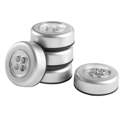 Hazeldene Stick On Lights 5 Pack, Battery Lights Indoor, Portable Light, Battery LED Puck Light for Indoor Use [Energy Class A]