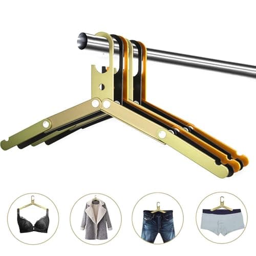 Metal Sturdy Folding Hanger for Wet Clothes Space Saver Travel Accessories for Camping Cruise Hotel Travel Drying Camping — view 3