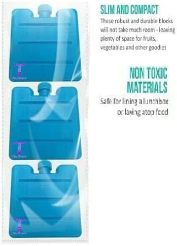 PaulStore Mini Reusable Ice Freezer Blocks (3-Pack) - Slim Gel Ice Packs for Kids & Adults Lunch Boxes - Travel Cooler Bag Accessories for Picnic, Work, and Travel — view 2