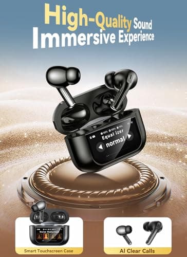 Wireless Earbuds, Smart Touchscreen Ear Buds, Noise Cancelling Headphones — view 5