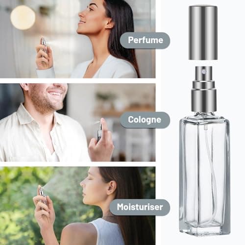 Segus Perfume Bottle Refillable Spray, 2 Pcs 20ml Aftershave Travel Bottle, Empty Glass Perfume Spray Bottles, for Purse, Handbag, Pocket and Luggage (Grey) — view 6