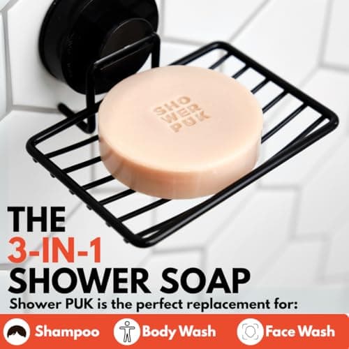 Shower PUK All-in-One Bar: Natural Shampoo, Body Wash & Face Soap with Shea Butter, Argan Oil & Long-Lasting Citrus Scent - Eco-Friendly, Plastic-Free, Vegan - Includes Travel Case — view 5