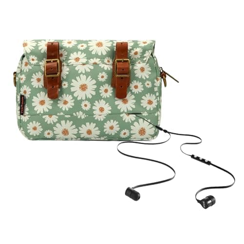 Waterproof Canvas Bike Panniers Bicycle Pouch Handlebar Bag Flower Pattern — view 3