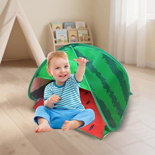 RNPKZ Pop Up Beach Tent, Mini Sun Shade Tent with Zipper Pocket & Storage Bag, Portable Sun Shelter, Pop Up Tent, Pop Up Beach Shelter for Face & Head UV Protection, for Adult, Kid & Pets(Watermelon) — view 5