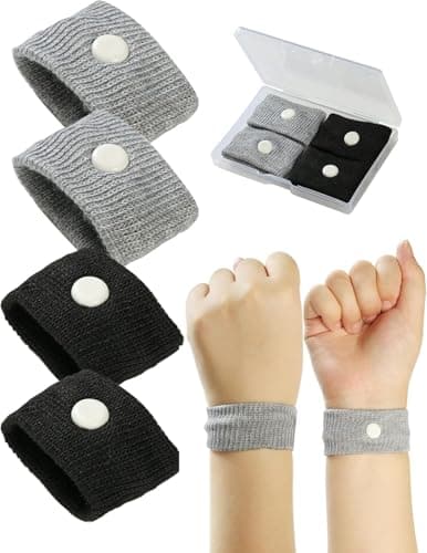 Travel Sickness Bands,2 Pairs Motion Sickness Wristbands for Kids and Adults-Motion Sickness Bands-Anti Nausea Wristbands-Nausea Bands for Morning Car Travel Sea Sickness