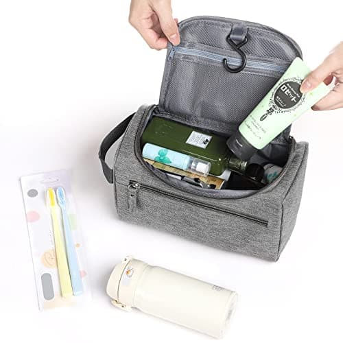 Etercycle Hanging Wash Bag Travel Toiletry Bag Waterproof Bathroom Bag for Men and Women Travel Toiletry Makeup Organizer (Grey) — view 6