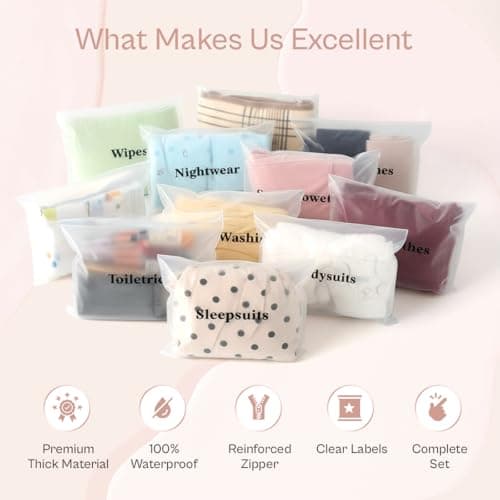 Tarrapu 22pcs Maternity Bag Organiser Set | Hospital Bag Essentials for Mum & Baby | Baby Newborn Essentials | Pregnancy & Postnatal Must Haves | Maternity Bags for Hospital — view 6