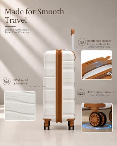 Kono Medium Suitcase 24 Inch, Durable Checked Luggage for Holiday Travel — view 4