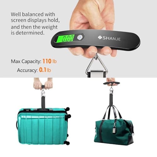 SHANJE Luggage Weight Scale for Suitcases 110 Lbs Black — view 3