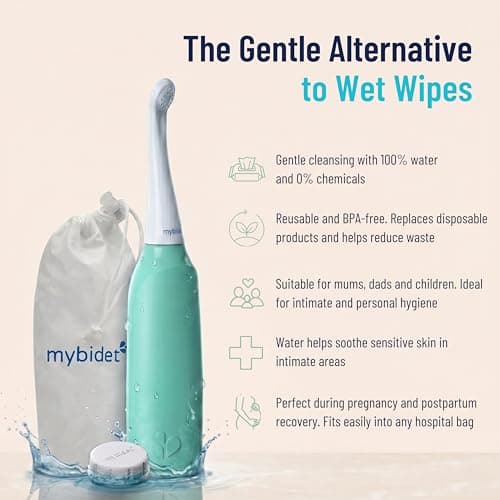 Portable Bidet Peri Bottle Postpartum, Travel Bidet, Perineal Bottle, Bidet Sprayer for Toilet, Hemorrhoids, Muslim Shower, Washlet (Aqua Home Mint) — view 4