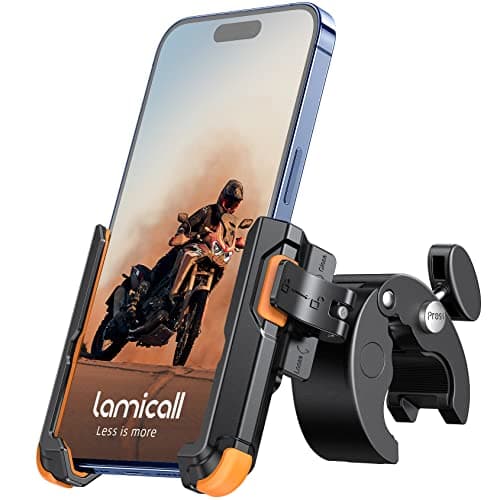 Lamicall Motorcycle Phone Holder for Filming - 【1s Quick Release】 Motorbike Phone Mount Universal Phone Holder Bike for iPhone 18 17 16 15 14 13 Pro Max Plus Air Mini, Samsung S26, 4.7-7” Cellphone