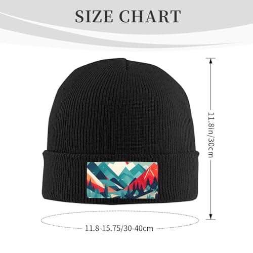RoMuka Travel Mountain Scenery Knitted Woolen Hat - Velvet Patch Winter Warm Hat Suitable for Home Or Outdoor Activities, Travel Mountain Scenery, One size — view 3