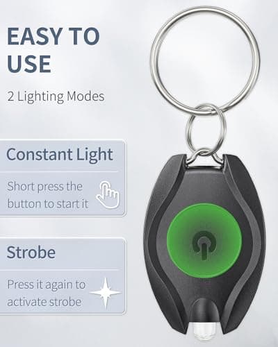 Uniclife 5 Pack LED Keychain Flashlight Mini LED Keychain Light | 14 Lumen Portable Ultra Bright Battery Powered Key Ring Torch for Outdoor Camping Party Hiking and Emergency Lighting — view 3
