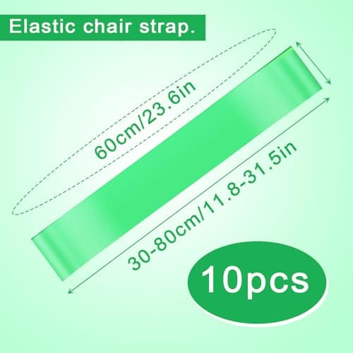 FUIPVGI 10 Pcs Resistance Bands, Chair Bands Sensory for Kids with Fidgety Feet, Resistance Fitness Exercise Loop Bands for Women Men Fitness Chest Expanding Arm Leg Pilates Yoga (Green) — view 2