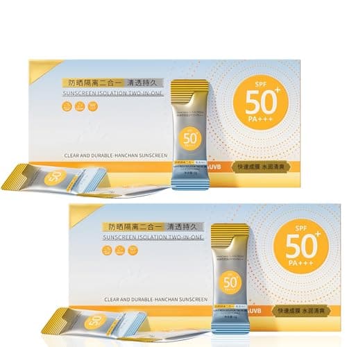 100PCS Korean Sunscreen SPF 50+ Face Moisturiser,Mini Travel Size Sunscreen for Body & Face,Ultra Light Protection Sun Cream for Fa/ce & Body with Rice Toner,Waterproof & Non-Greasy Sun Protection