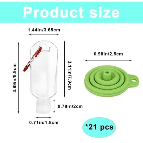 10 Pcs Hand Sanitiser with Clip Set, Hand Sanitiser Mini, Travel Hand Sanitiser, Easy to Carry Reusable 30ml Refillable Travel Bottle Disinfectant Alcohol — view 2