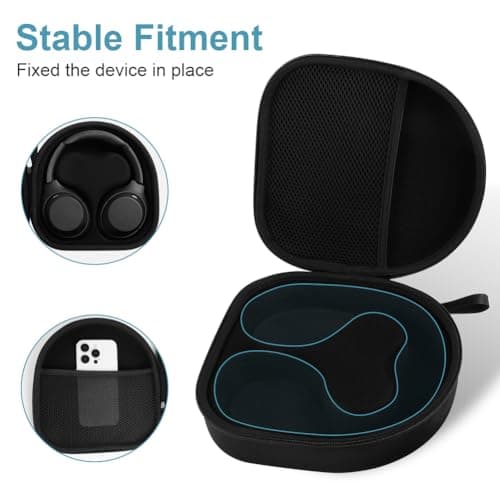 Ainiv Hard Case Compatible with Sony WH-CH700/710/720N WH-1000XM4 and JBL 720BT 710BT Wireless Noise Cancelling Headphones, Travel Case Carrying Cover Bag with Removable Inner Support (Black) — view 4
