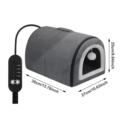 Winter Heated Cat Bed with Adjustable Temperature Control Detachable Semi Enclosed Design Arched Roof for Indoor Comfort Ideal Small Medium Breed Winter Home Travel Use (B, One Size) — view 6