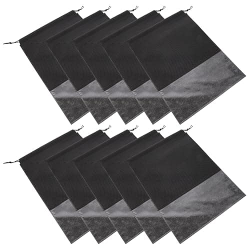 10pcs Travel Shoe Bag Drawstring Dust Cover for Suitcase Black