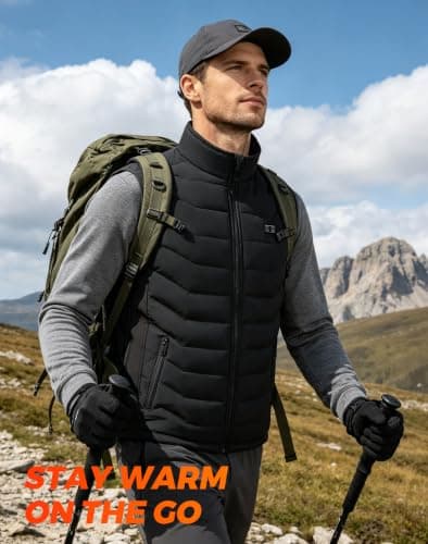 CKARTIC Heated Gilet for Men with 10000mAh Power Bank Heated Vest Men L — view 6