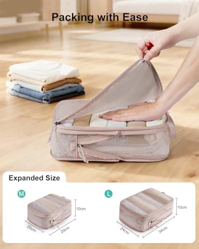 ECOHUB 4 Piece Compression Packing Cubes, Recycled Tear-Resistant Mesh — view 2