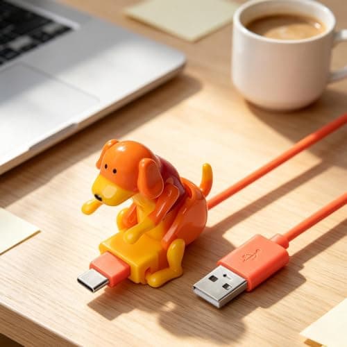 Dog Shape Phone Charger Cable Wag Body While Charging — view 3
